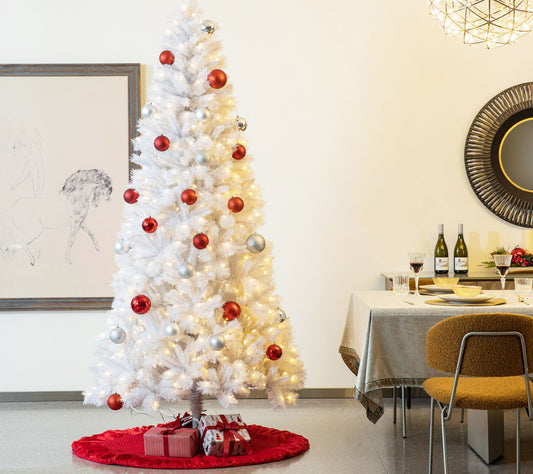 Glitzhome 72"D Oversized Velvet Ruffled Christmas Tree Skirt