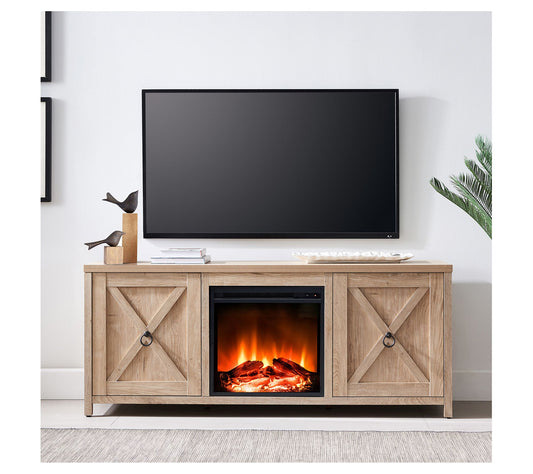 Hudson & Canal Granger 65" TV Stand with Log Fi replace