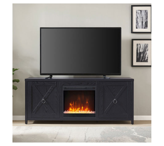 Hudson & Canal Granger 65" TV Stand with Crysta l Fireplace