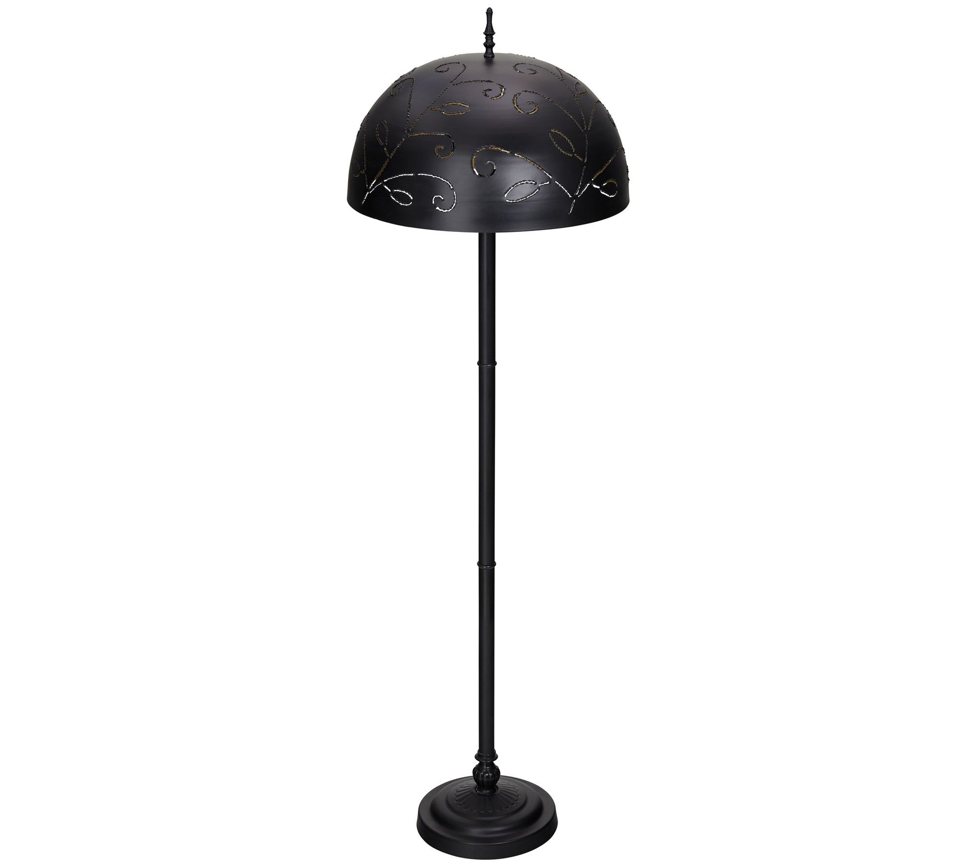 River of Goods 65.25"H Daisy Gold & Black Metal  Floor Lamp