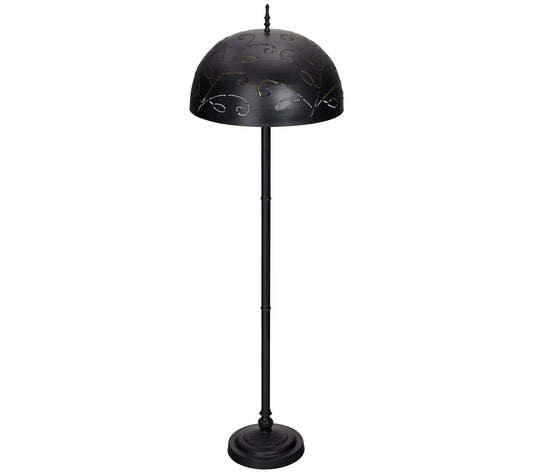 River of Goods 65.25"H Daisy Gold & Black Metal  Floor Lamp