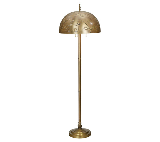 River of Goods 65.25"H Gold/Brushed Gold Metalloor Lamp