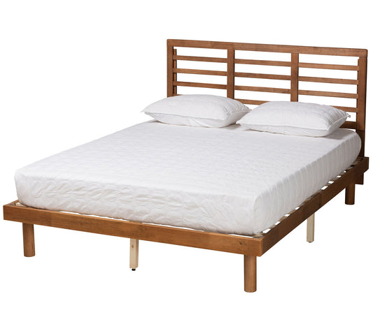 Baxton Studio Lucine Ash Walnut Wood Full SizePlatform Bed