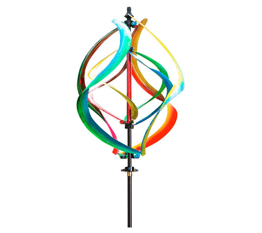 Evergreen 84"H Multicolor Helix Misting Wind Spinner