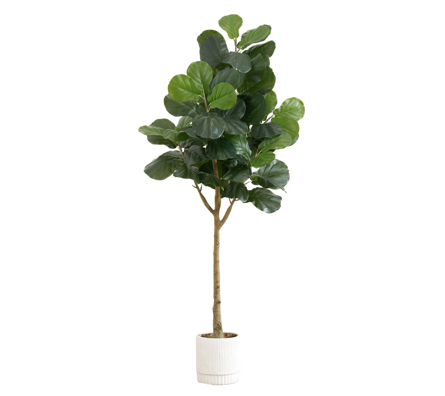 Nearly Natural 6' Artificial Fiddle Leaf Fig Tree in Planter