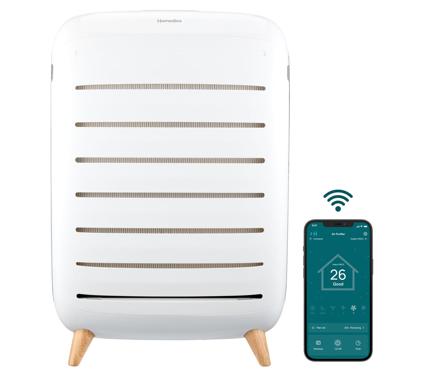 Homedics C500 XL Room Smart Air Purifier With Voice Assistant