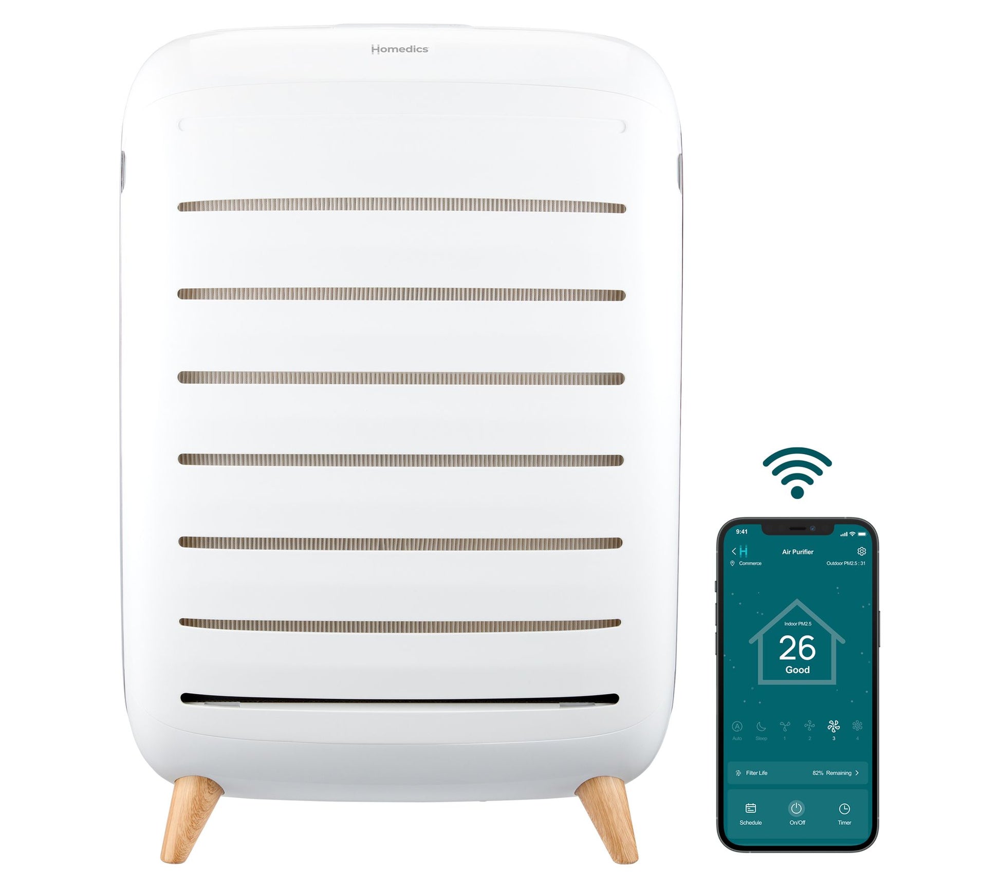 Homedics C500 XL Room Smart Air Purifier With Voice Assistant