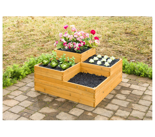 Evergreen Wooden Self-Contained Raised Bed Garden Planter