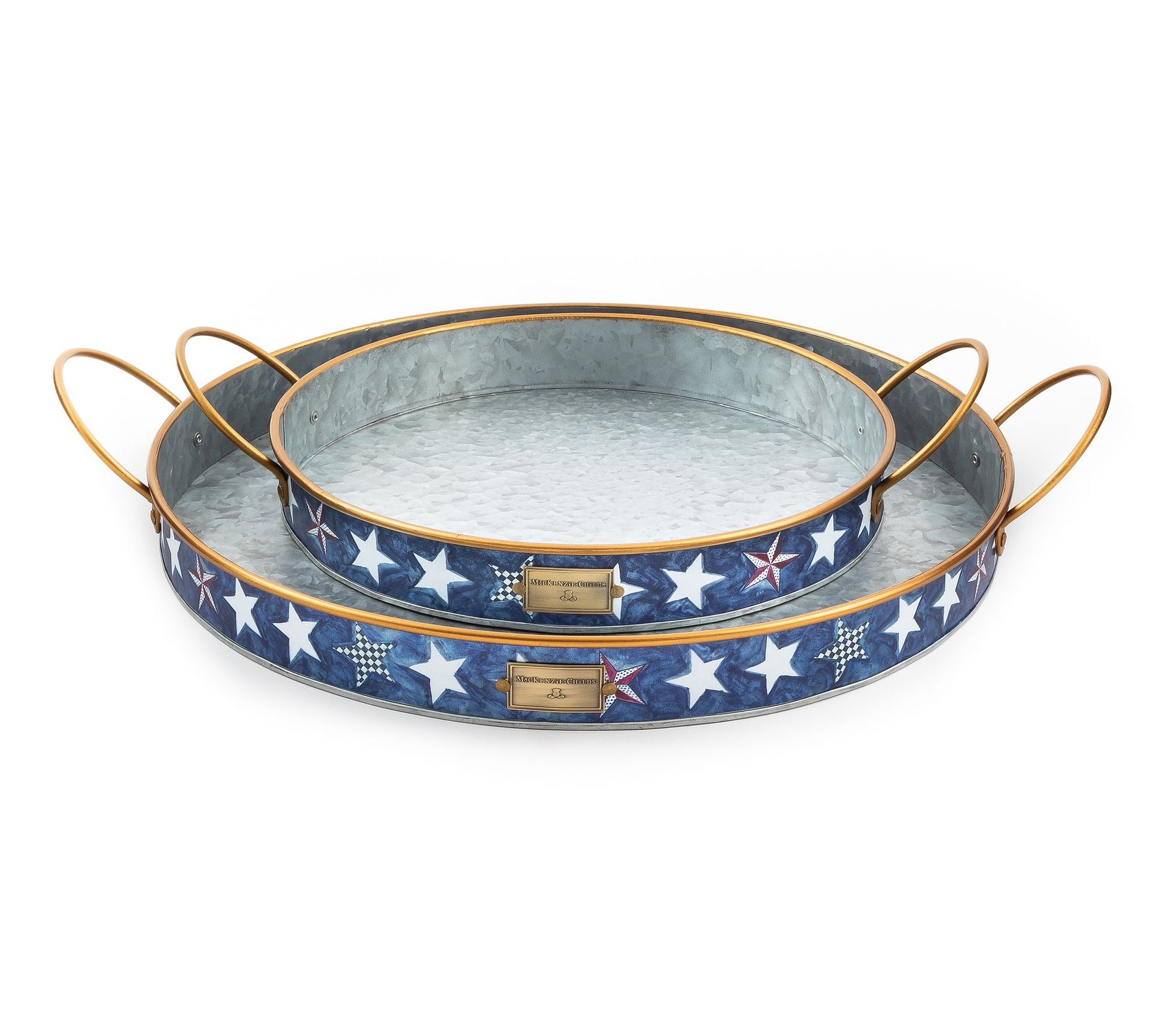 MacKenzie- Childs Set of 2 Royal Star Serving Trays