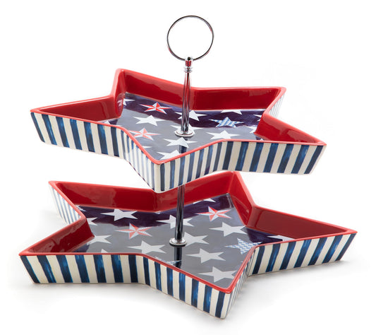 MacKenzie- Childs Royal Star Tiered Serving Stand