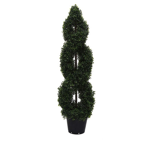 Vickerman 4' Boxwood Double Spiral Topiary Tree