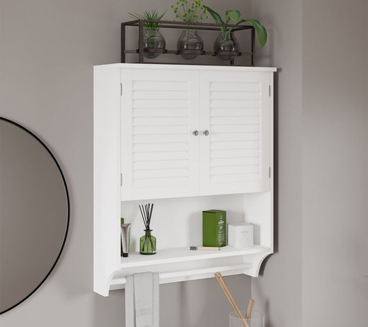 Lavish Home Wall-Mounted Bathroom Organizer Medicine Cabinet