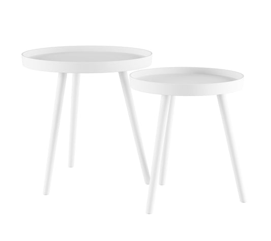Lavish Home 2 End Tables Round Nesting Side Accnt Tables
