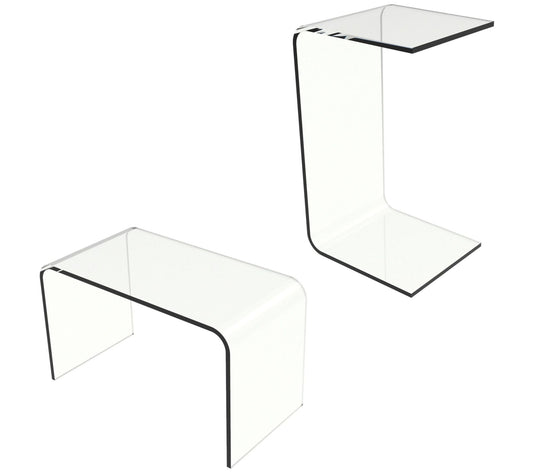 Lavish Home Acrylic Side Table Multipurpose Modrn Furniture