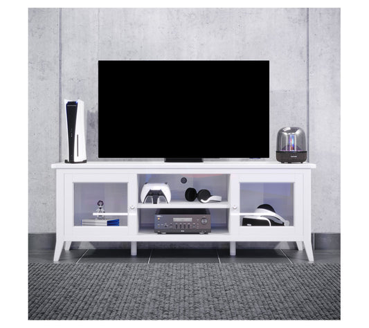Lavish Home TV Stand 55" Storage Cabinet w/ Cubbies & Shelves