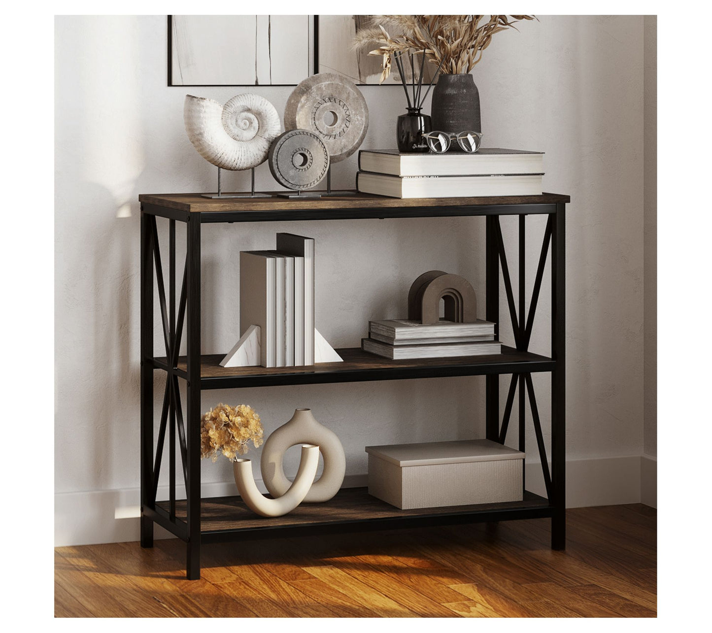 Lavish Home 3-Tier Industrial Freestanding OpenBookcase