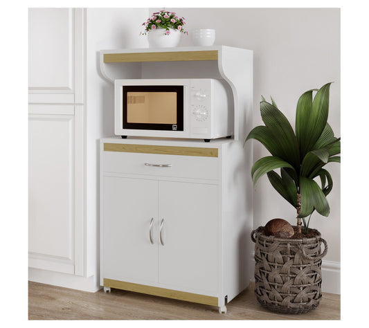 Lavish Home Microwave Stand with Storage Rolling Cabinet