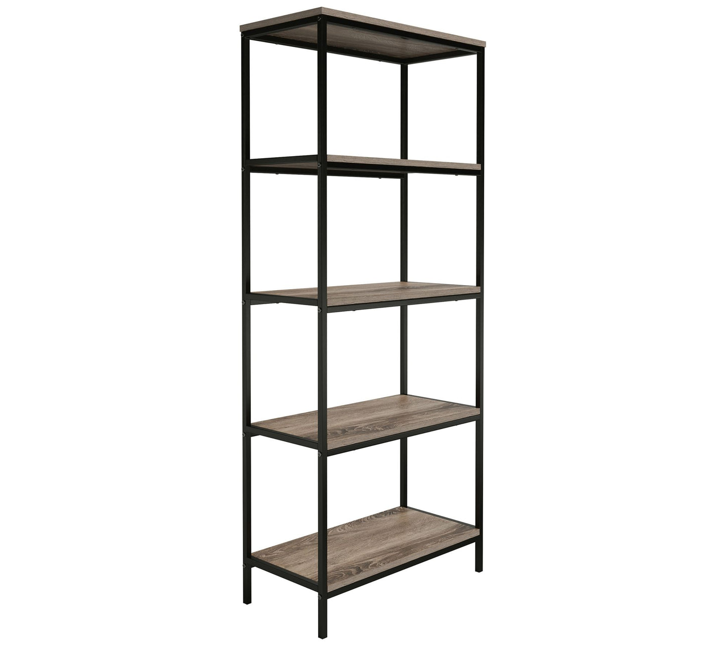 Lavish Home 5-Tier Bookshelf Open Industrial Style Shelving