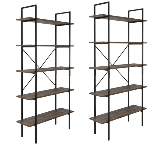 Lavish Home 2 Industrial Style 5-Tier Freestanding Bookshelf