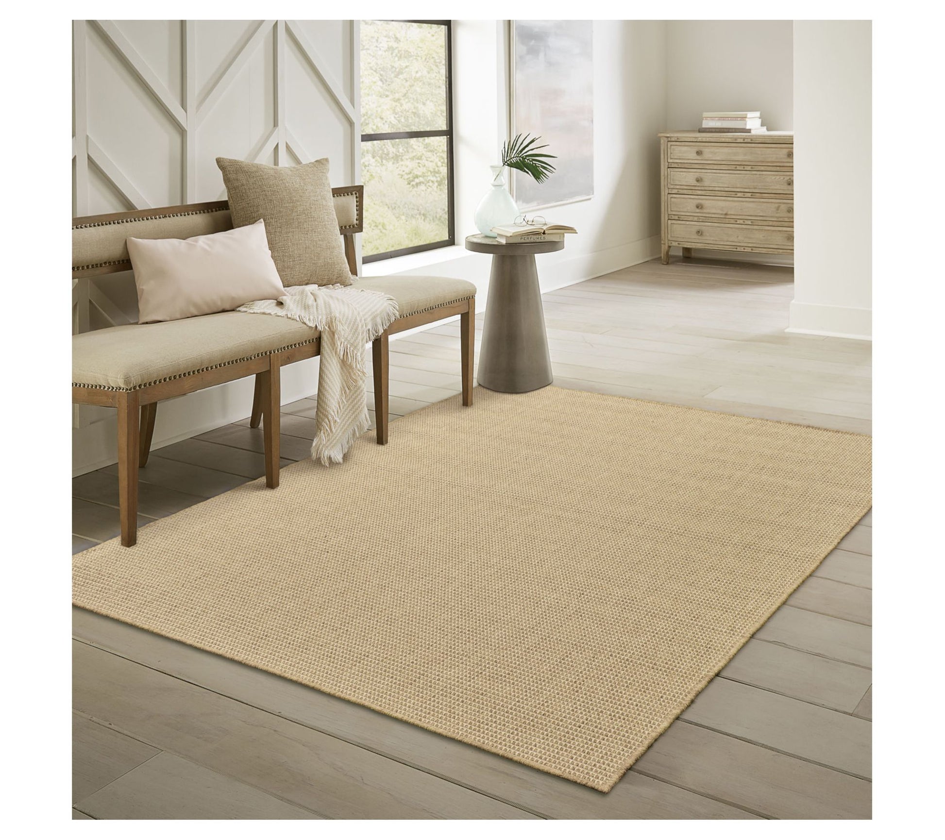 Veranda Living I/O Sand Solid Faux Seagrass 7'10"x10'10" Rug