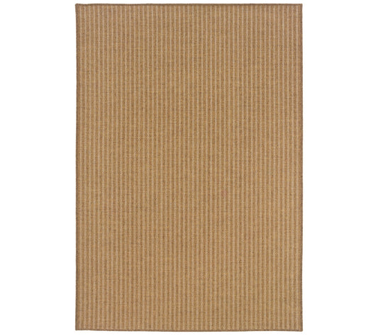 Veranda Living I/O Tan Stripe Faux Seagrass 5'3 "x7'6" Rug