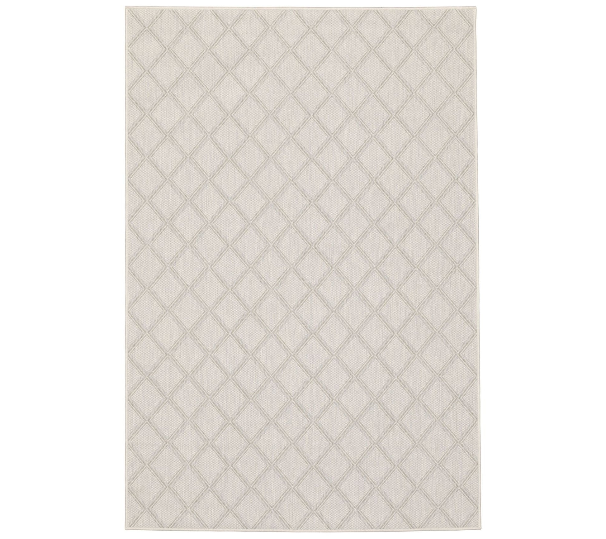 Veranda Living I/O Gray Tonal Geometric Lattice  7'10"x10' Rug