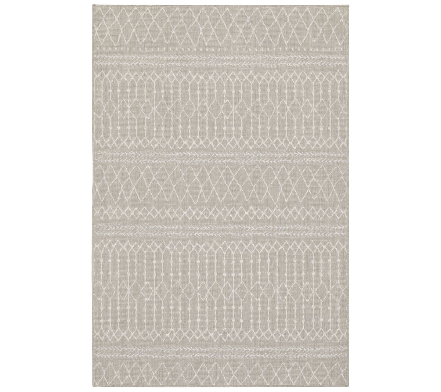 Veranda Living I/O Gray Geometric Tribal Stripe  7'10"x10' Rug