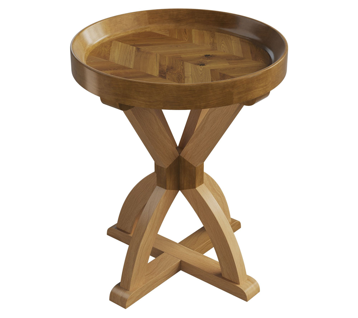 Lavish Home Side Table Mango Wood Pedestal Table