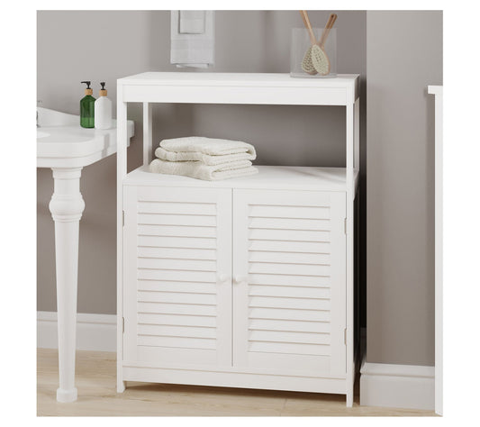 Lavish Home Cabinet with Double Doors Freestand ing Organizer