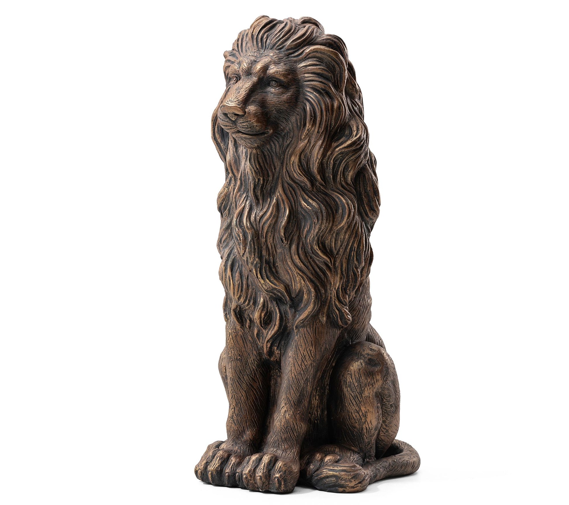 Glitzhome 27.75" MGO Sitting Lion Lawn Garden Statue - XL