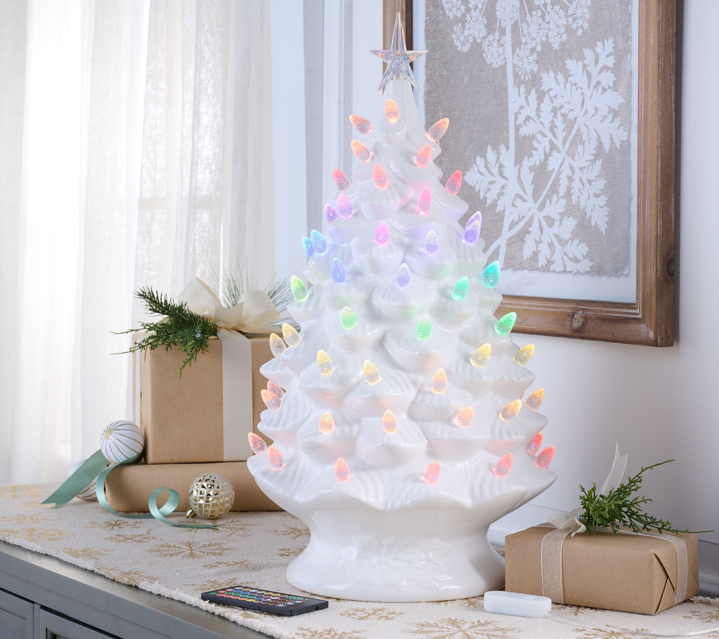 Mr. Christmas 24" Ultimate Ceramic Nostalgic Tree w/ RGB Lighting