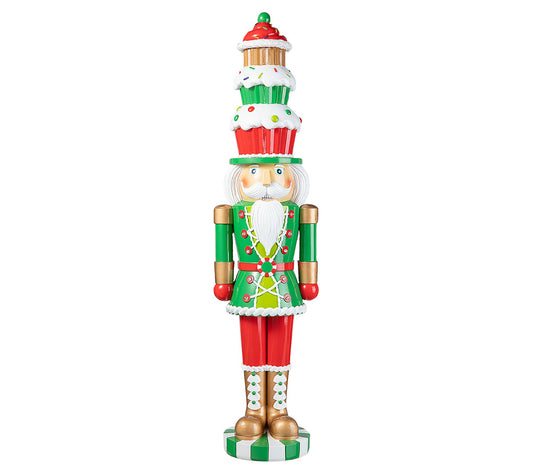 Glitzhome 28'' Lighted Resin Christmas Nutcracker Porch Decor