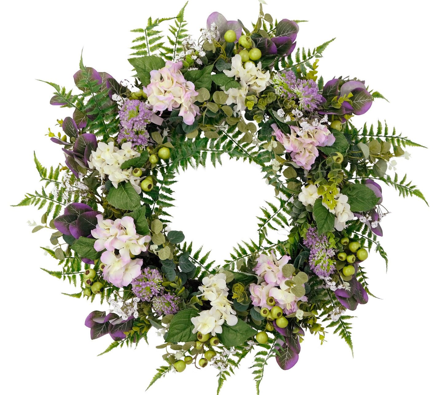 Puleo International 30" Hydrangea Floral SpringDoor Wreath
