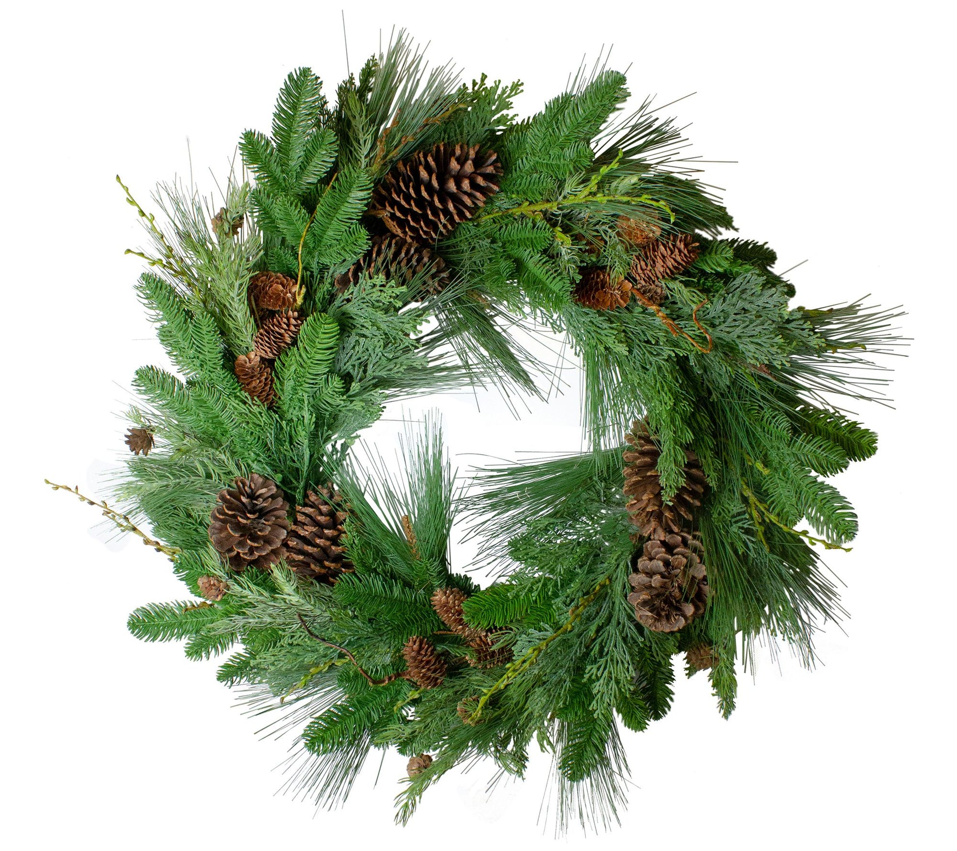 Northlight Pine Cone and Cedar Wreath - 32-InchUnlit