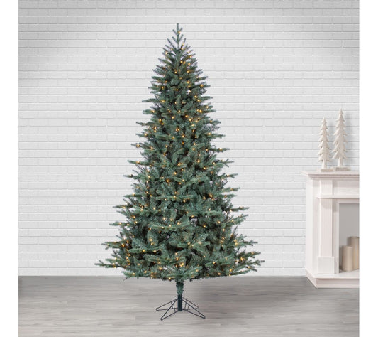 7.5 ft Prelit Warm White LED Blue Spruce Tree by Sterling