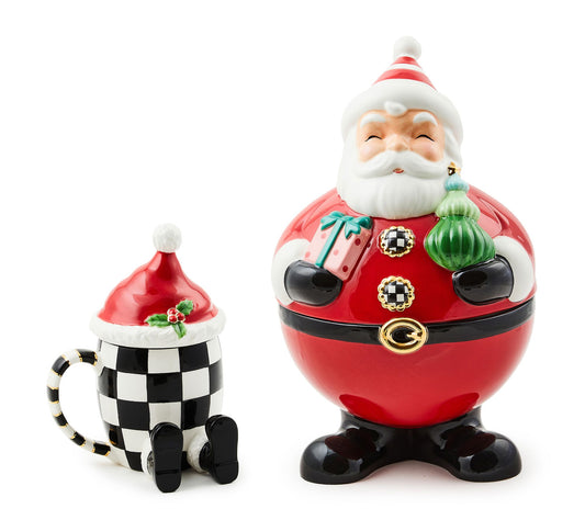 MacKenzie- Childs Granny Kitsch 13" Cookie Jar Lidded Mug Set