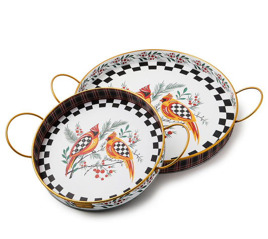 MacKenzie- Childs Set of 2 Serving Trays