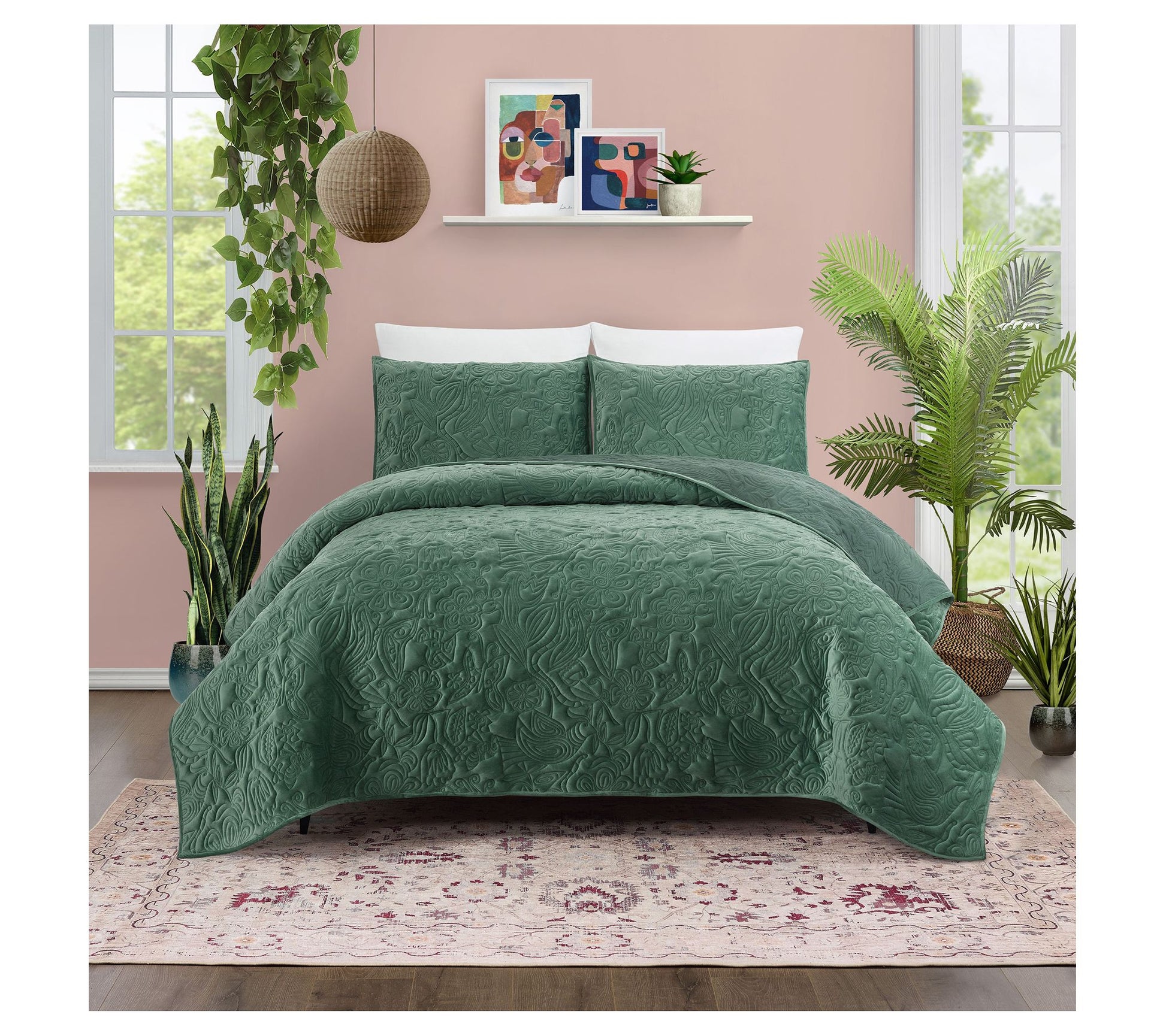 JUNGALOW by Justina Blakeney Secret Garden Quilt Set- K