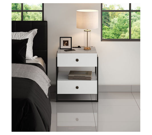 Boyd Sleep Pesaro Modern 2 drawer nightstand with USB and Plug