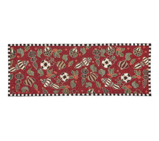 MacKenzie - Childs Deck the Halls Beaded Table Runner
