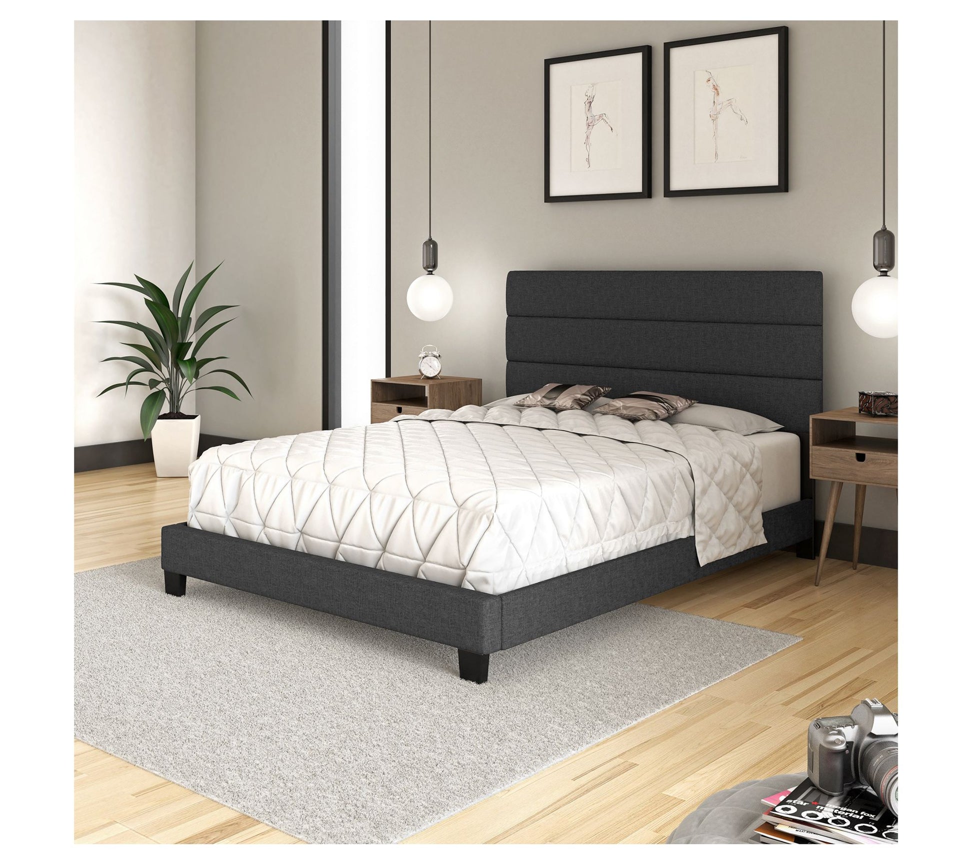 Boyd Sleep Ravenna Upholstered Linen Platform Bed