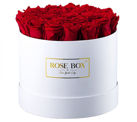 Rose Box Preserved Roses - Medium White Box