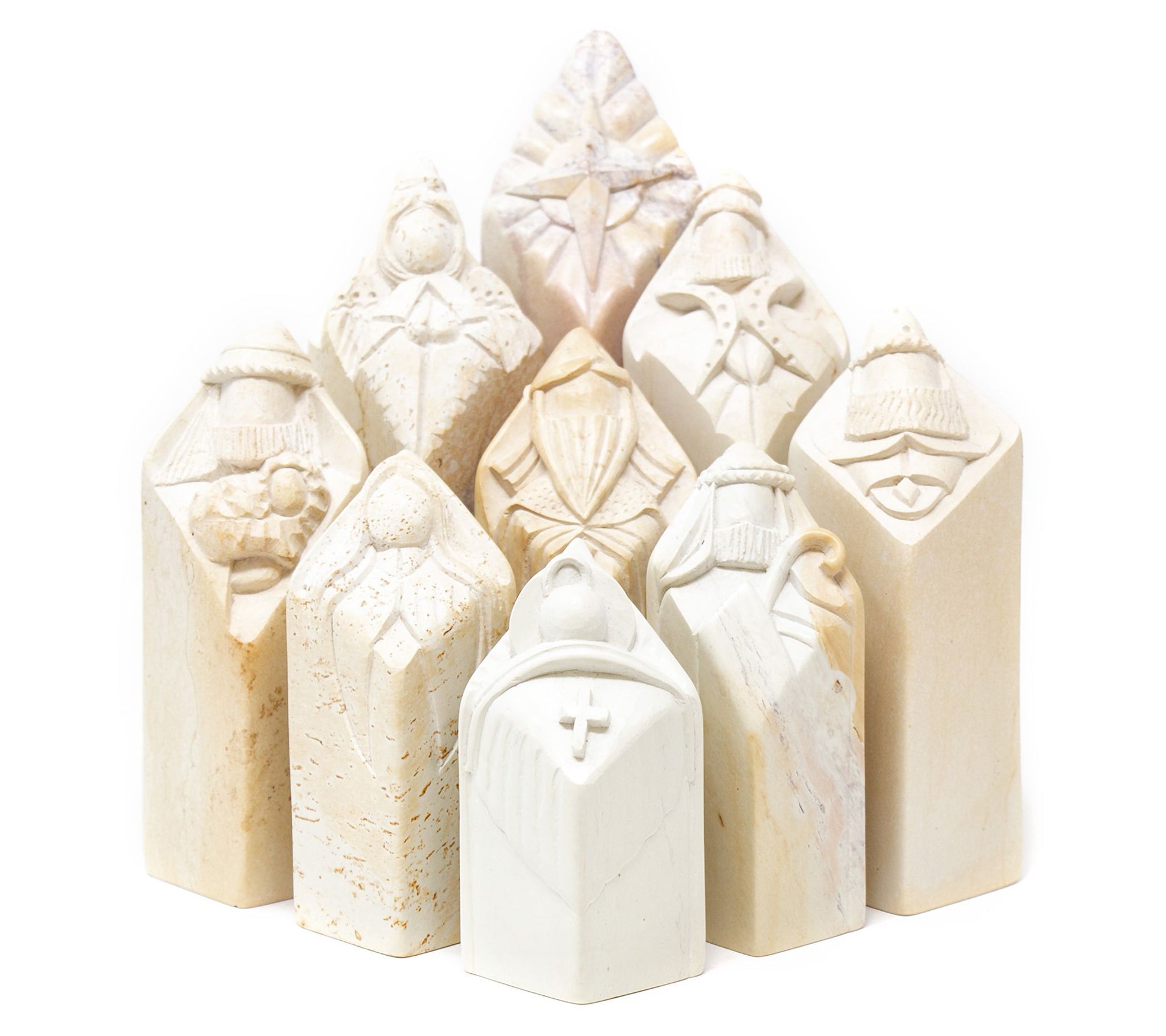 Global Crafts 9pc Carved Kenya Soapstone Nativity Set