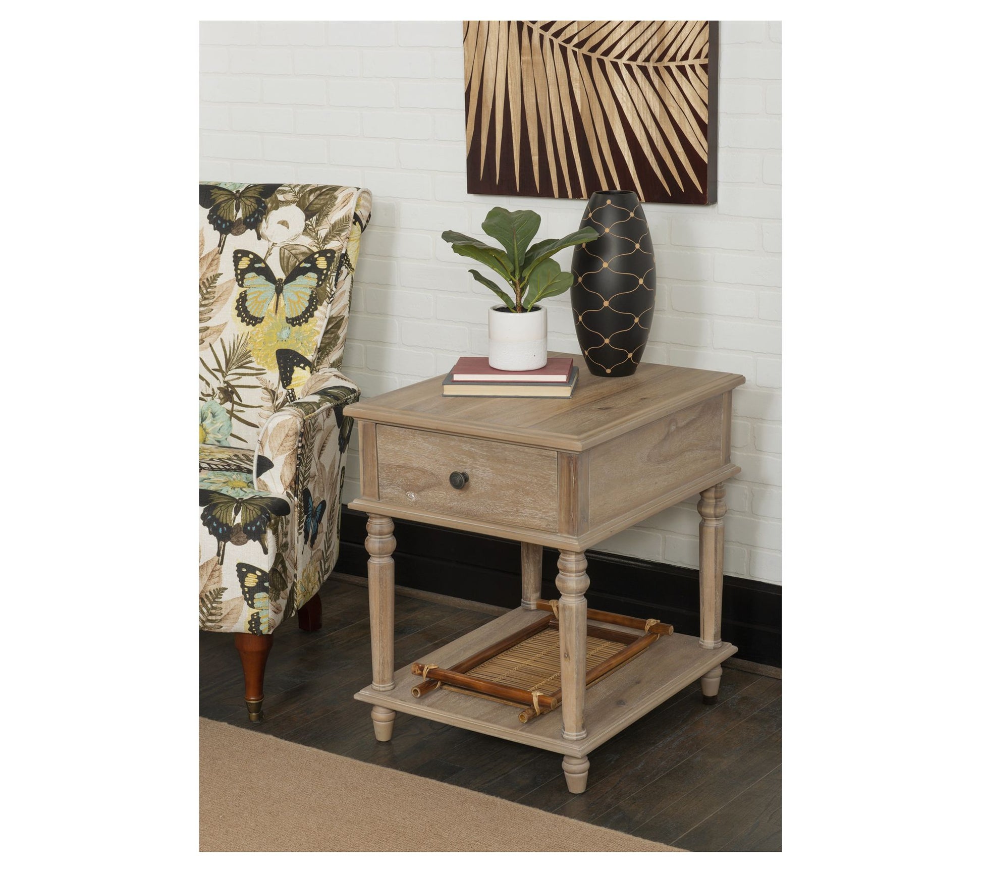 Linon Home Mavis Side Table W/Storage Drawer