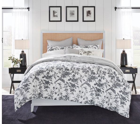 Laura Ashley Am berley Charcoal King Comforter Sham Bonus Set