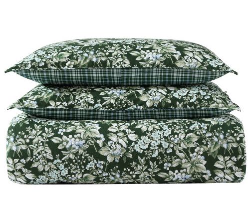 Laura Ashley Br amble Floral Gr een King Comfor ter Sham Bonus