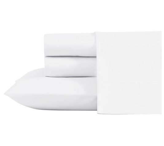 Laura Ashley Solid White King Sheet Set