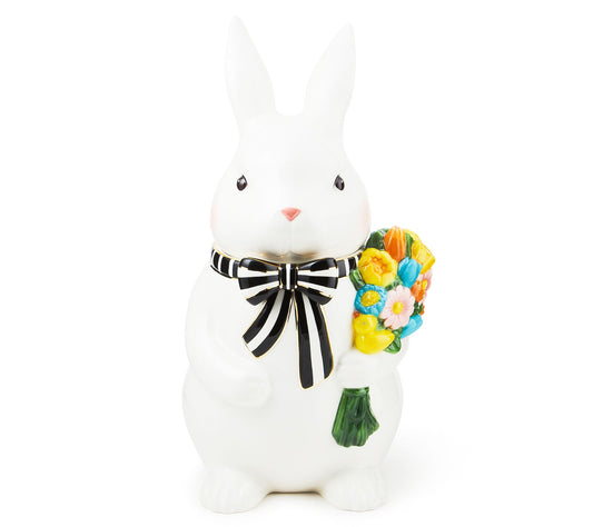 MacKenzie Childs Calico Bunny Cookie Jar