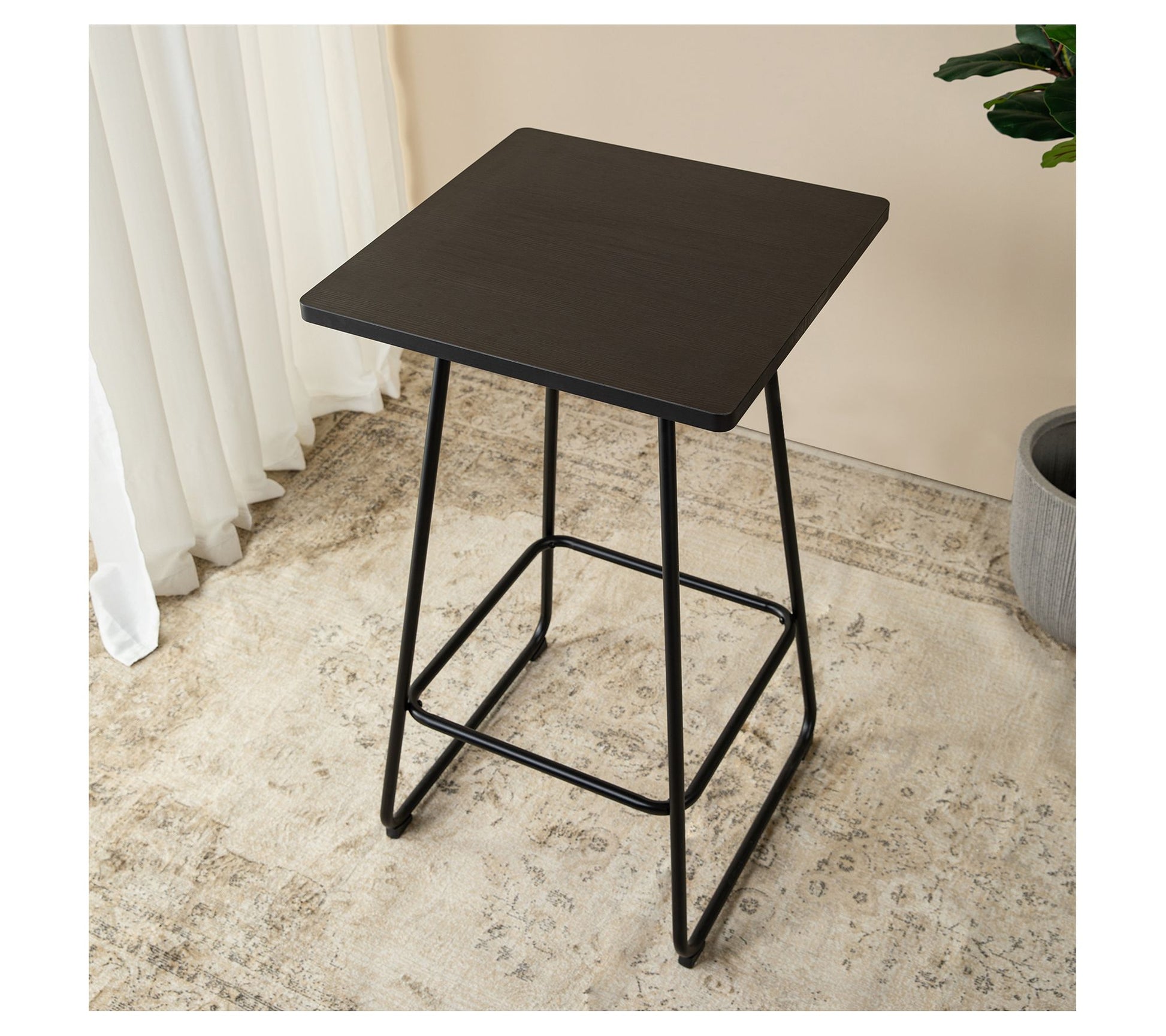 Glitzhome Industrial Modern Bar Table with Steel Base