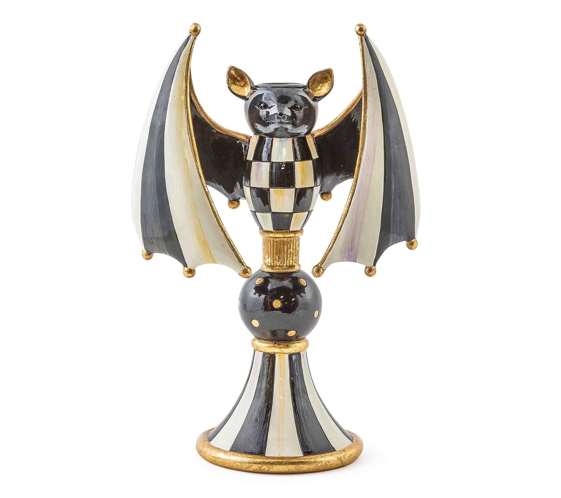 MacKenzie-Childs Courtly Check Bat Candle Holder